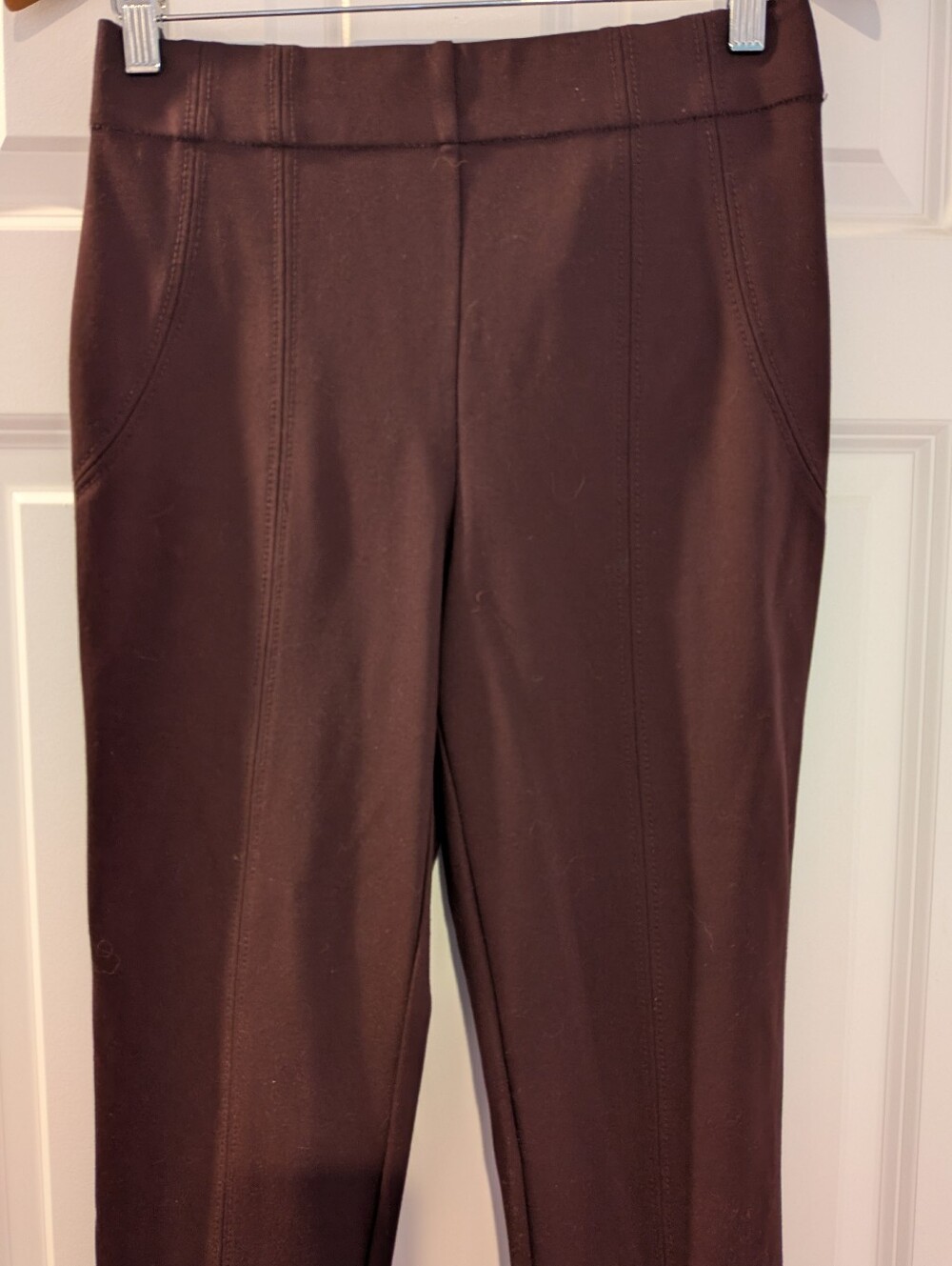 Thalian Stretch Ponte Pull-On Skinny Ankle Pants